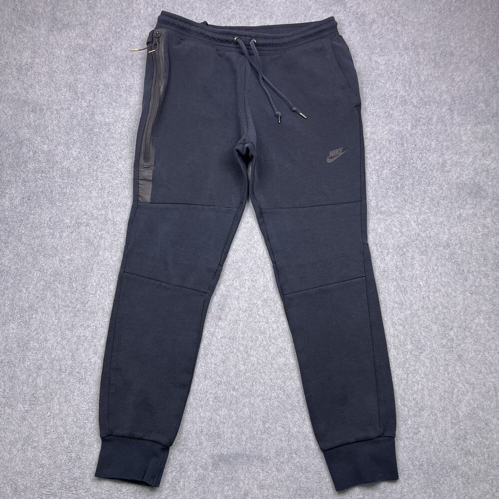 nike tech sweatpants mens medium black tapered jogger drawstring